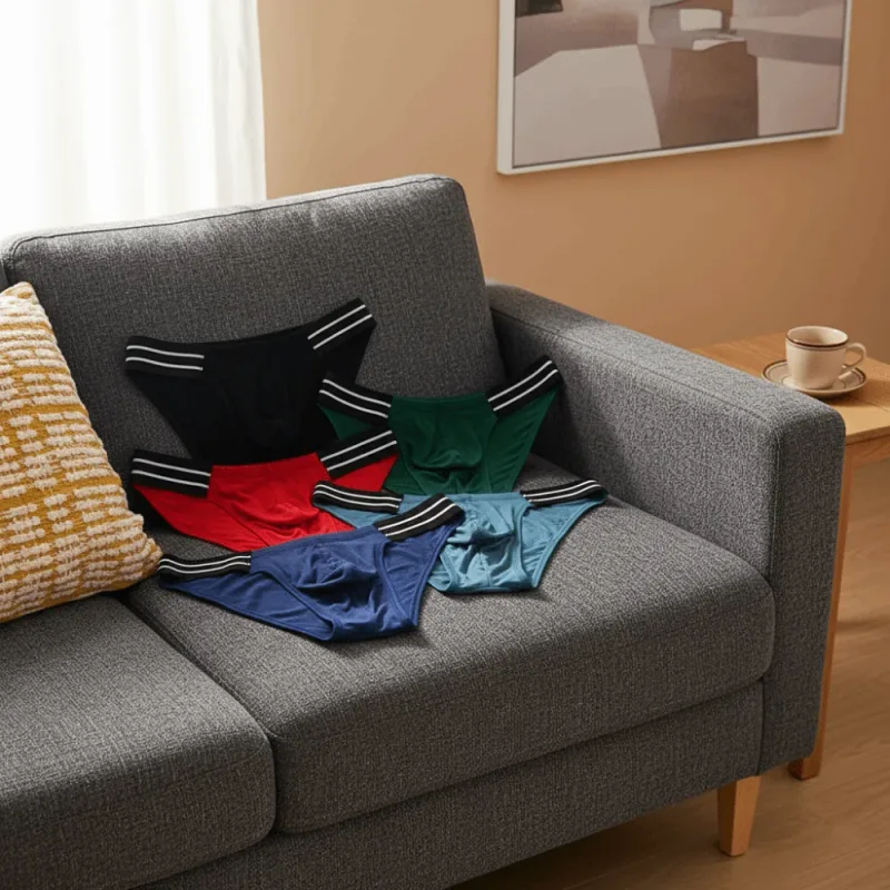 Onderbroeken Lingerie Heren Driehoek Slipje Streep Ademend Mannen Dunne Slips Midden Taille Grote Maat Ondergoed voor Mannen Geschenken — image 4