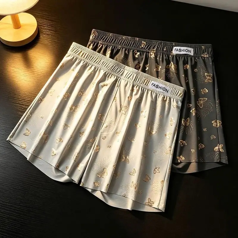 4-teilige personalisierte Aro-Hose für Herren mit Schmetterlingsdruck, lockere und atmungsaktive Freizeitunterwäsche, modische Boxershorts für Herren — image 2