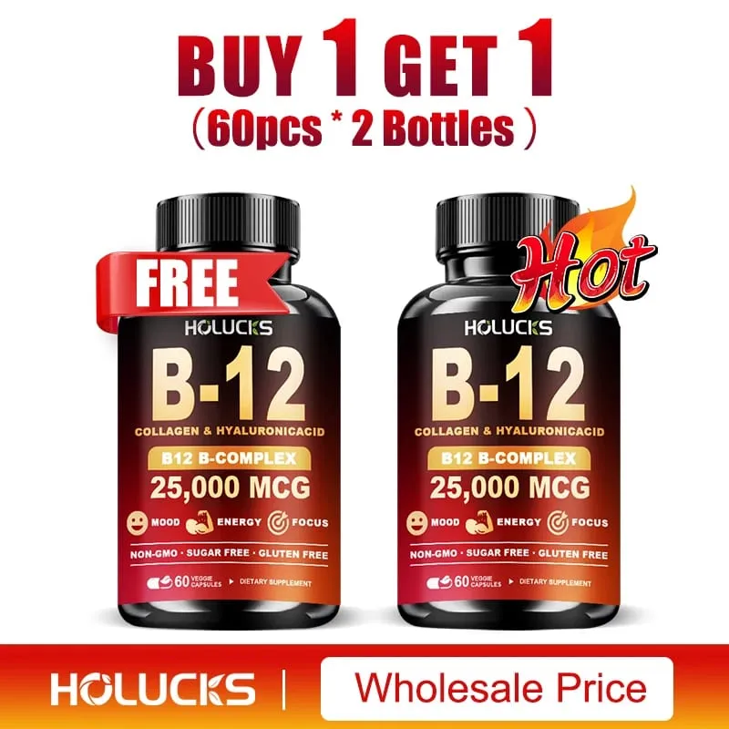 Suplemen Vitamin B12 Kompleks Manfaat Fungsi Otak & Jantung Mendukung Metabolisme Pembelajaran Memori Membantu Meningkatkan Energi Alami — image 9