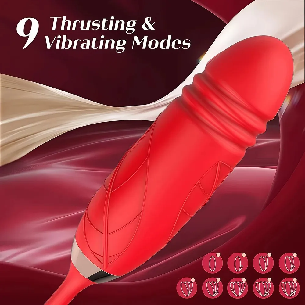 3in1 Thrusting Anal Vibrator Female Rose Sucking Clitoris Stimulator Dildo Licking Vagin Massager Masturbator Sex Toys for Women — image 3