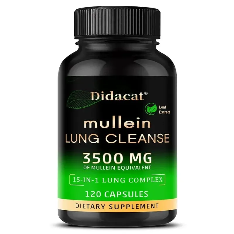 Integratore di estratto di foglie di verbasco Vitamina C Minerale Pulizia polmonare Supporto del sistema immunitario 120 capsule Integratore sanitario — image 9