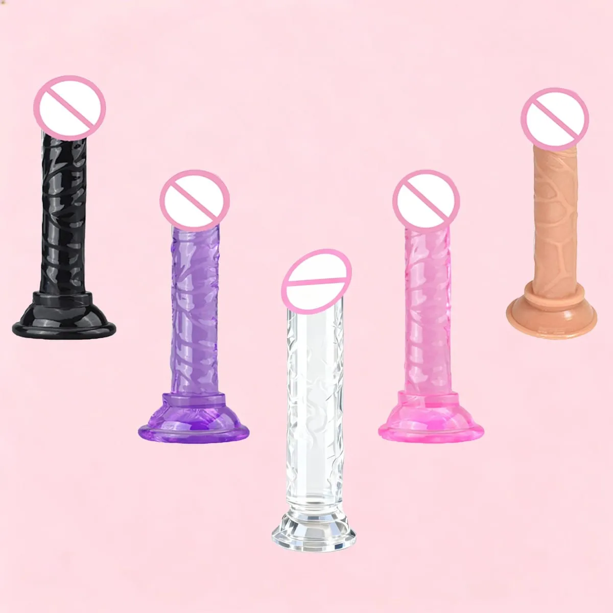Realistic Dildos Crystal Pink Dildo with Strong Suction Cup Base Jelly Penis for Beginners Sex Toy for Women G Spot Clit Vaginal — image 1