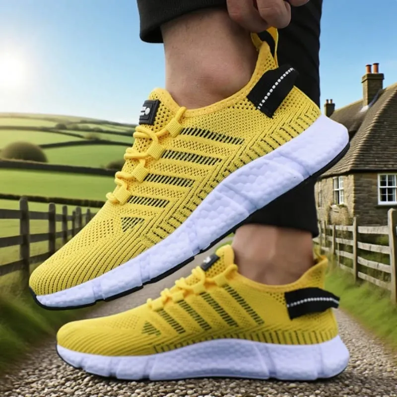 Løbesko med bløde såler til mænd Åndbar mesh Fleksibel Casual sneakers Komfortable bæredygtige såler Tennis træningssko — image 1