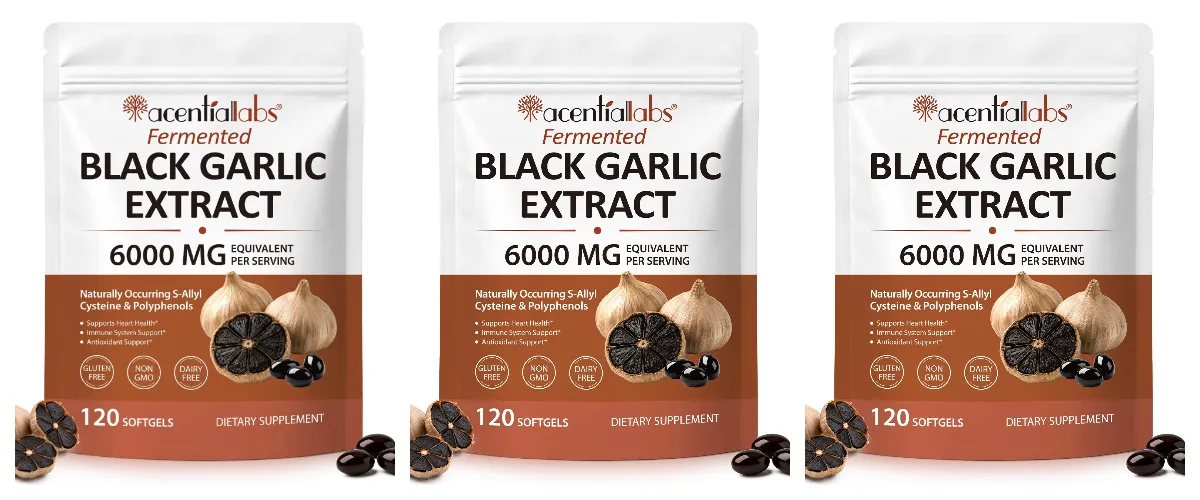 Estratto di aglio nero Softgel 600 mg Concentrato 10:1 per il benessere del cuore Supporto immunitario Equilibrio digestivo Vitalità 120 conteggi — image 9