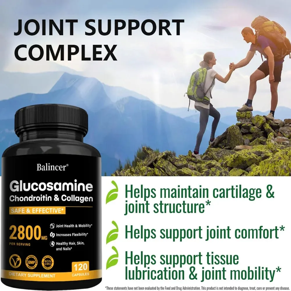 Glucosamine Chondroïtine MSM soutient la santé des os et soulage l'inconfort articulaire augmente la flexibilité - Supplément de soutien articulaire — image 5