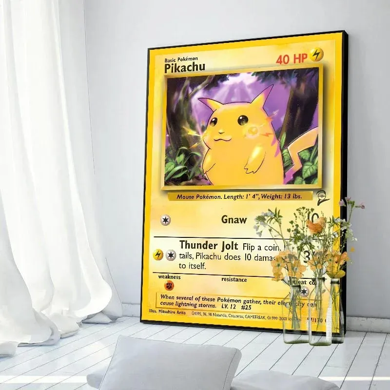 Pokemon Basis ชุด 1996 จาก Engels การ์ด Shining โปสเตอร์ภาพวาดผ้าใบพิมพ์สีน้ำ Wall Art ภาพตกแต่งบ้านของขวัญ