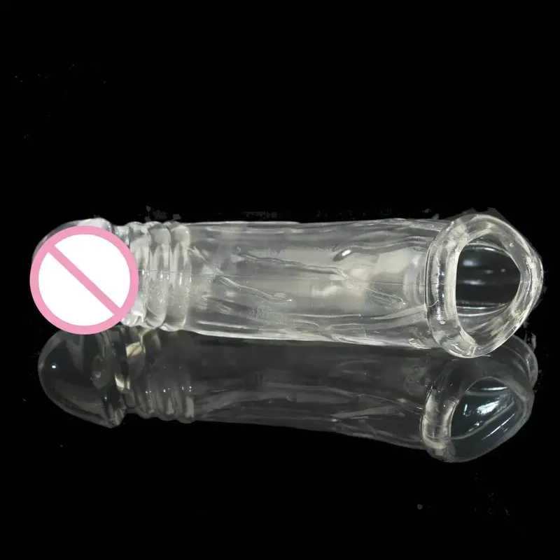 Preservativo retardante reutilizável, 2 anéis, ampliação transparente, impotência, extensão do pênis, manga peniana duradoura, produto sexual, brinquedos masculinos, vibrador — image 5