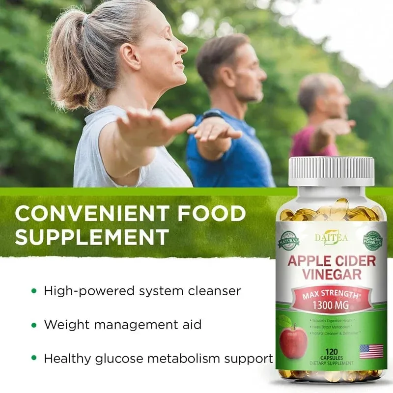 Daitea apple cider vinegar capsules support obesity-prone body management burn fat and inhibit fat accumulation — image 5