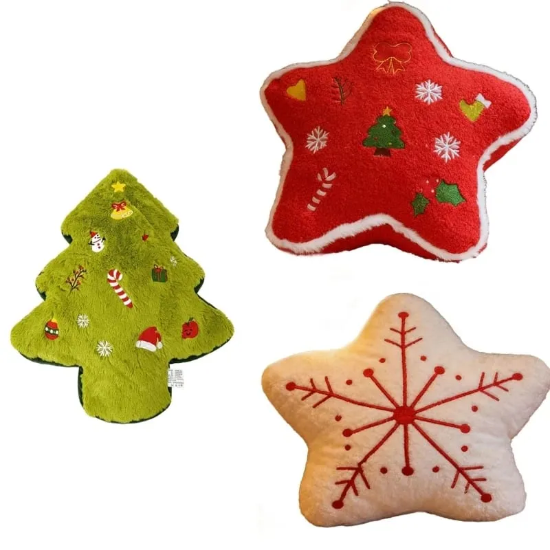 Bantal Mewah Dekoratif Natal Bantal Liburan Boneka Lembut untuk Tampilan Sofa Kamar Tidur Anak-anak dan Dukungan Pelukan — image 2