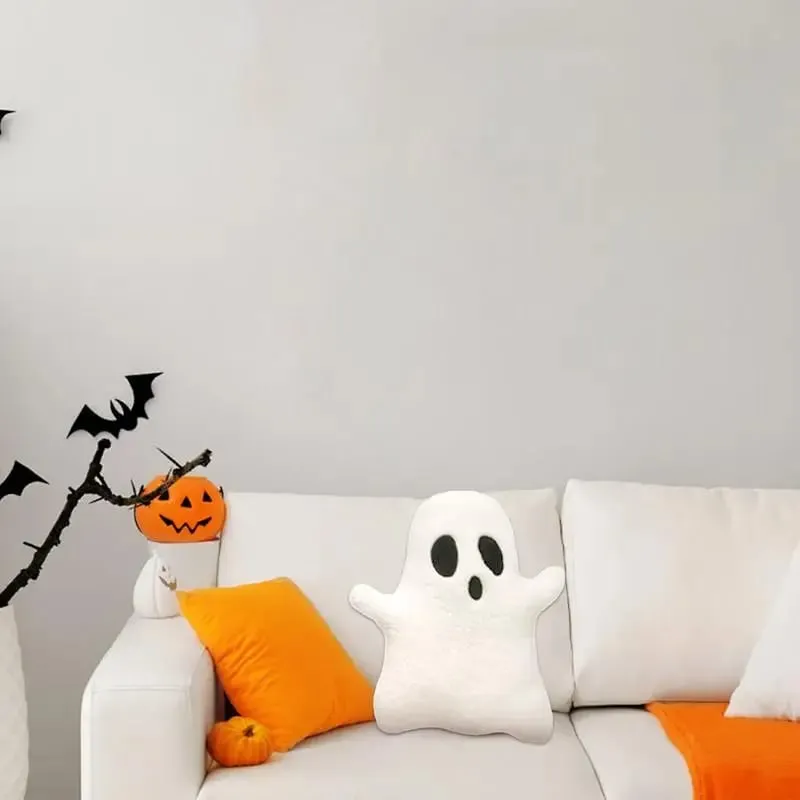 32 cm sød Halloween pude udstoppet spøgelsespude blød tegneserie spøgelsesdukke legetøj udstoppet plys Hjem Halloween dekorationer — image 3