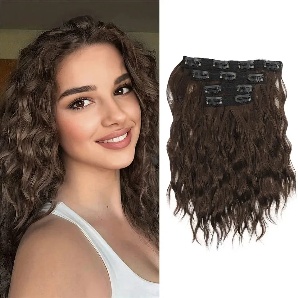 Estensioni dei capelli con clip a rotolo corto in quattro pezzi da 12 pollici, adatte per le riunioni quotidiane delle donne, Gestivals e celebrazioni — image 20