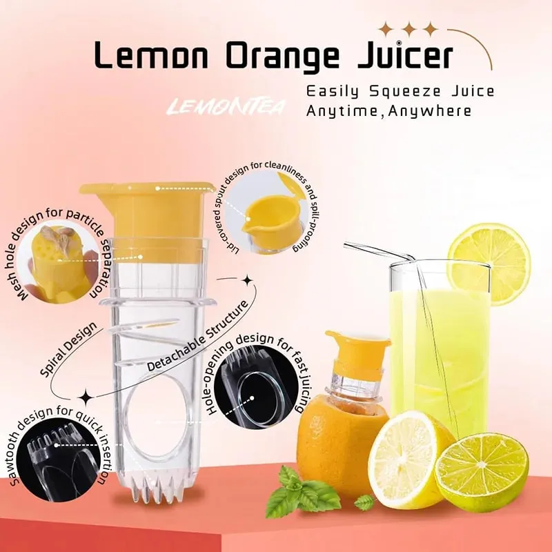 Spremiagrumi portatile con filtro Spremiagrumi manuale Mini estrattore di arancia Conservazione della freschezza Succhi di cucina Alesatore — image 3