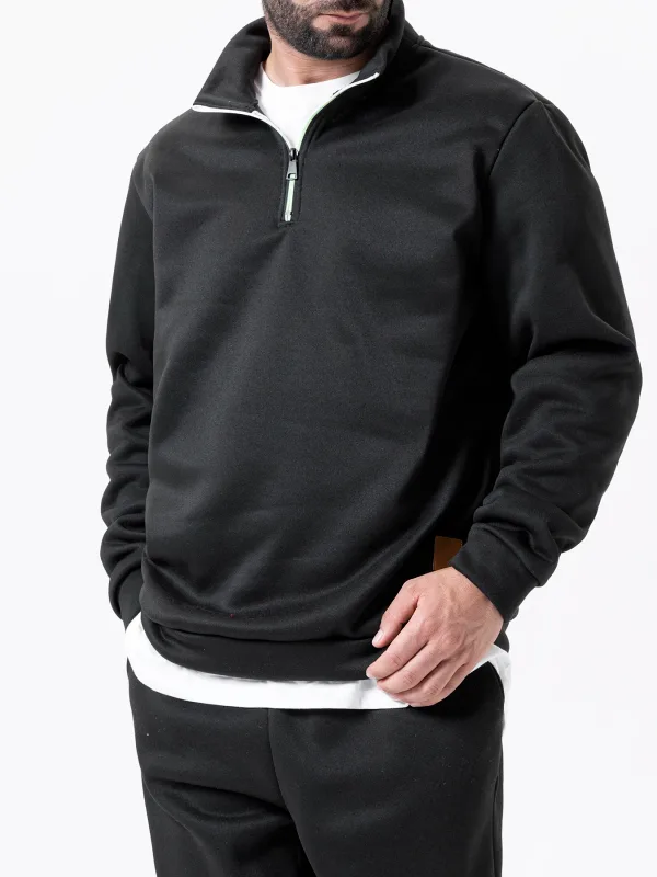 Sweatshirts pour hommes Pull-over plus épais d'automne Pull-over à demi-fermeture Éclair Hiver Masculin Col roulé Sweat-shirt à capuche Extérieur