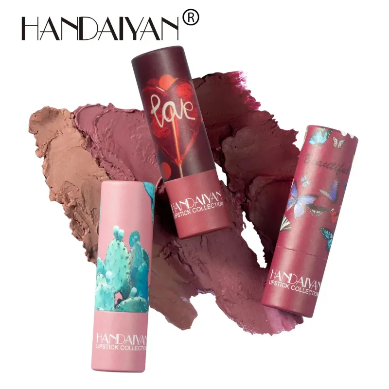 8 Colors Velvet Finish Lipstick Waterproof Long Lasting Moisturizing Non Stick Cup Nude Pink Red Lip Makeup Cosmetics — image 7