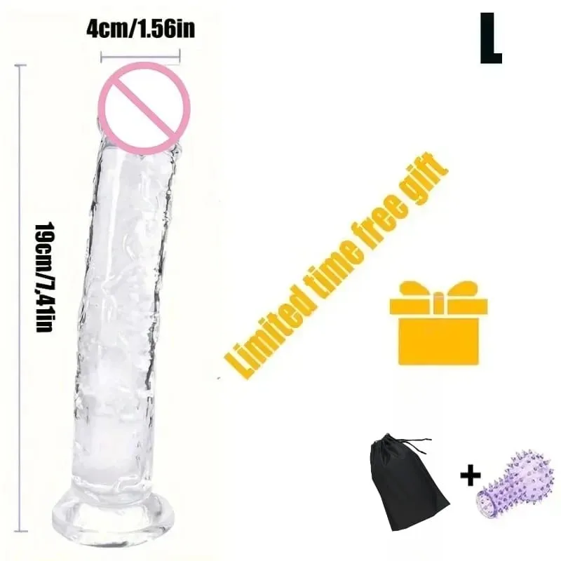 Frauen Realistische Anal Butt Plug Transparent Dildo Saugnapf Großen Schwanz Weiche Masturbatoren G-punkt Großen Penis Erwachsene Sex Produkt 18+ — image 9