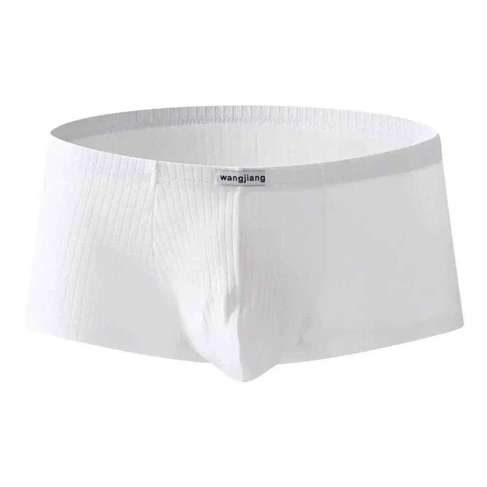1PCS/3PCS/9PCS Men Boxer Shorts Low-rise Solid Color Ribbed Panties Underpants — image 15