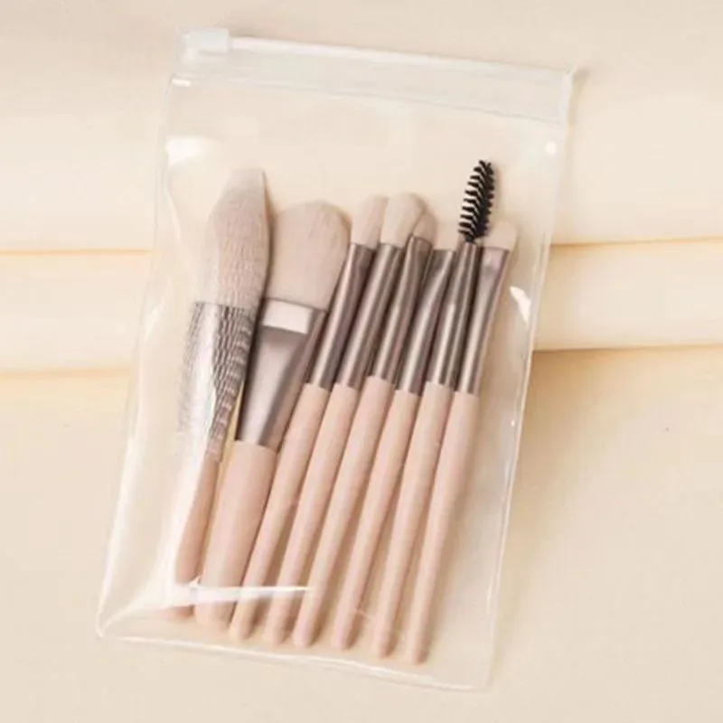 Sada 8 ks mini makaronových štětců na make-up Přenosné kosmetické nástroje pro začátečníky pro tvářenku na oční stíny Kompletní sada kosmetických štětců — image 10