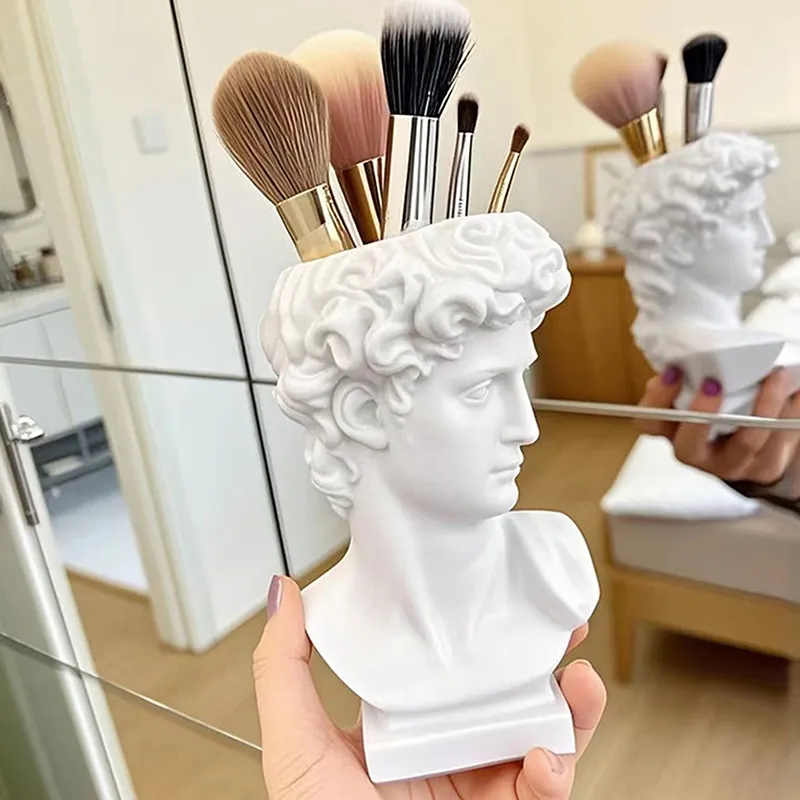 Kreativní socha Davida Tvarový štětec Hrnec Stolní ozdoby Úložná krabička Štětce na make-up pro domácnost Organizér — image 4