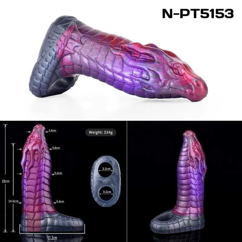 Multi-ประเภทเปิดแฟนตาซี Hollow Dildo ซิลิโคน Cock Sheath ชายอวัยวะเพศชาย Anti-DROP แหวนของเล่นสำหรับผู้ใหญ่ 18 + — image 14