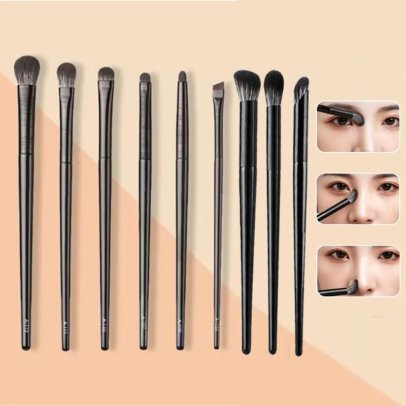 3/6/9PCS Eye Brushes Set Complete Eyeshadow Eyeliner Eyebrow Contour Kit Professional Blending & Detail Makeup Tools — image 1