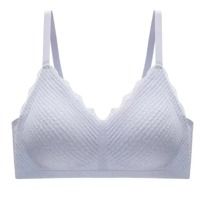 ผู้หญิง Lace Seamless Bra ไร้สายสายรัดสปาเก็ตตี้บางส่วนกลับลื่นรวบรวมชุดชั้นในสำหรับหน้าอกเล็ก — image 8