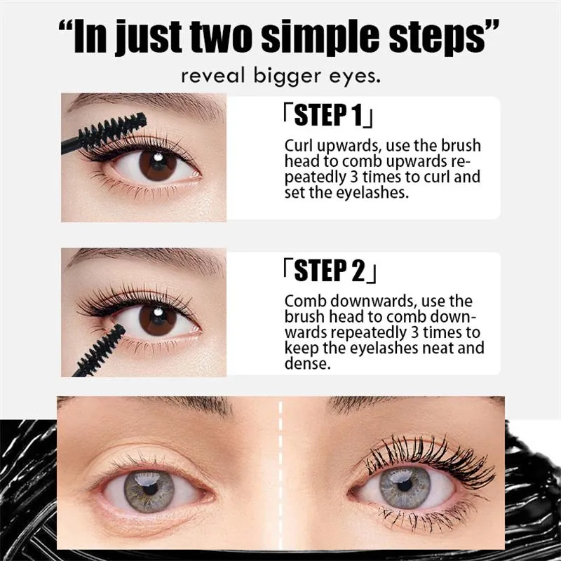 Mascara noir pour les yeux, Extension de cils imperméable, en Fiber de soie, maquillage pour les yeux, cosmétique coréen — image 6