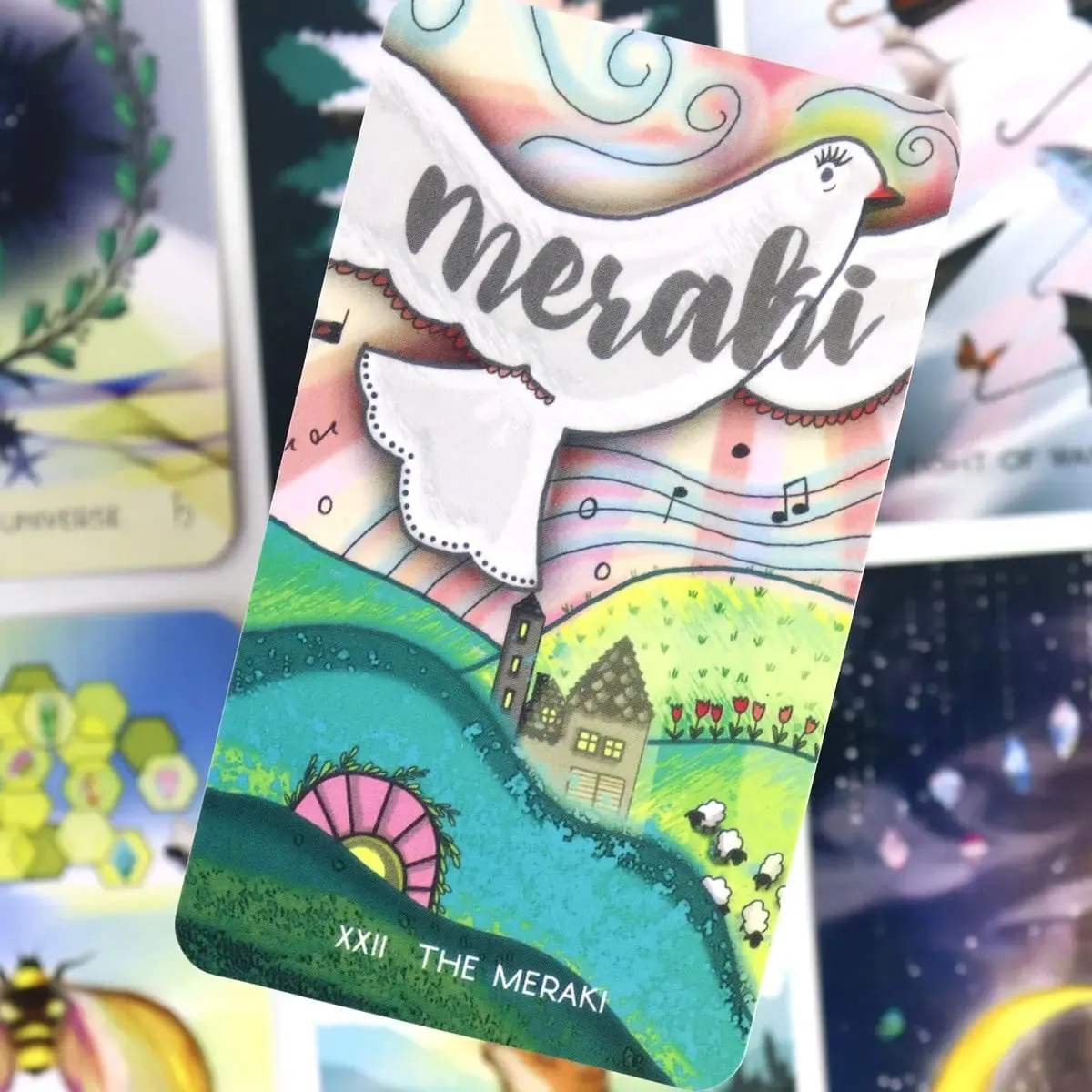 The Meraki Tarot Inspired By The Magic of Nature Animal 79 Pcs Cards Based on Rider Waite System Divination Deck Table Game Toy