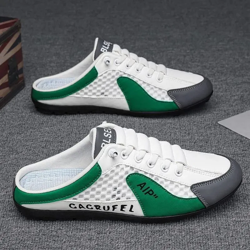 Wsuwane trampki bez pleców dla mężczyzn Oddychające buty na co dzień z siateczki — image 10