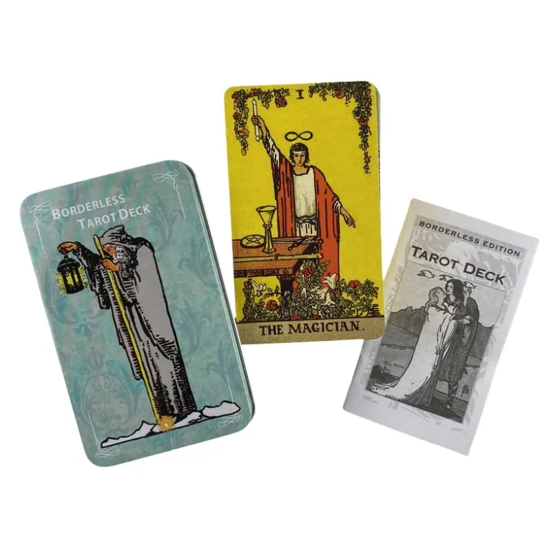 Mazzo di carte dei tarocchi del cavaliere in edizione senza bordi dorati con guida cartacea Giochi da tavolo di divinazione classica con visione inglese