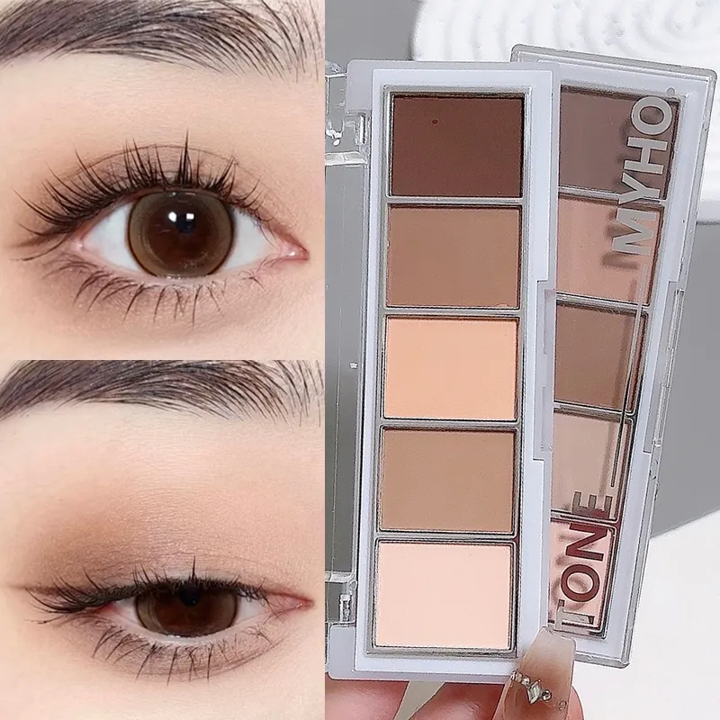 อายแชโดว์ 5 สี Matte NATURAL สีน้ำตาลแบบพกพา Bronzers เครื่องสำอางค์ Contouring SHADOW Earth Color Eye Shadow แต่งหน้า Palette — image 2