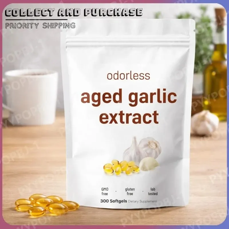 Odorless Garlic Oil Capsules 2 Years Aged Garlic Extract Natural Herbal Supplements Wirh Grown Allium Sativum Bulb 300 Softgels — image 6