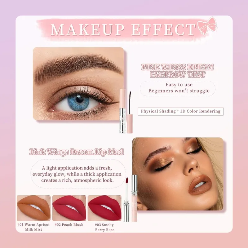 Die Make-up-Sets von ART VALUE enthalten 3 Lipgloss-Tönungen, 1 Rouge, 1 Augenbrauen-Tönung, 1 Lidschatten-Palette, 1 gepressten Puder und 1 Highlighter-Puder — image 4