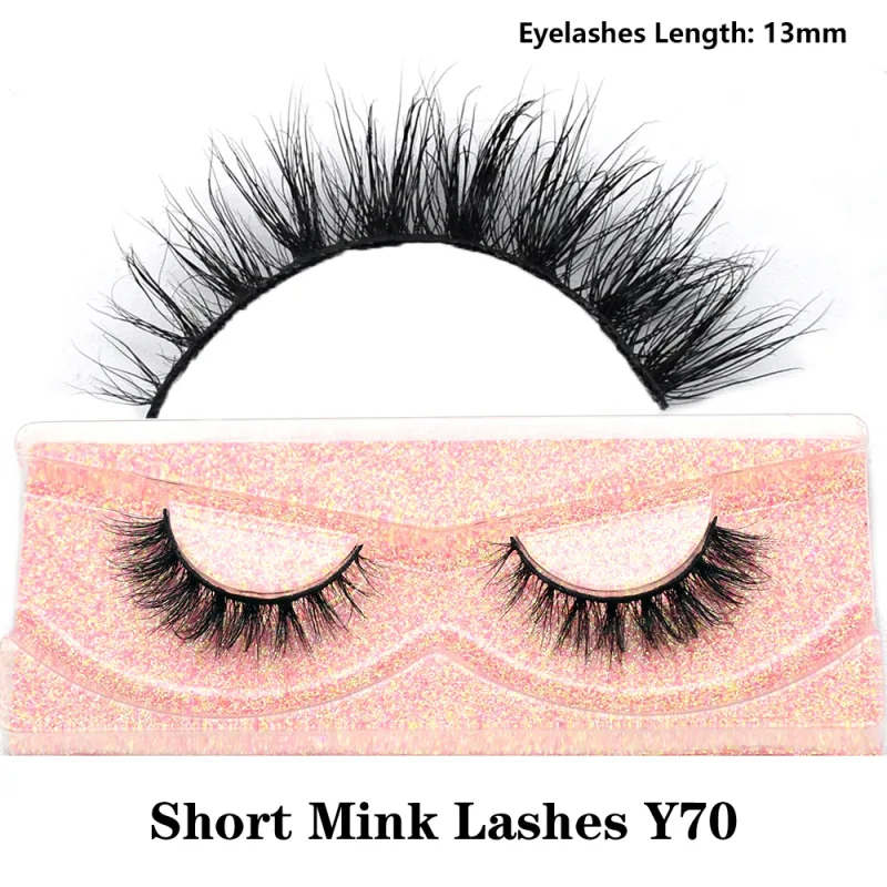 Mink จริงปุยสั้น Eye Lashes Extension Wispy นุ่มธรรมชาติขนตาปลอมสั้นสวมใส่ทุกวัน Full Strip Lashes แต่งหน้า — image 11