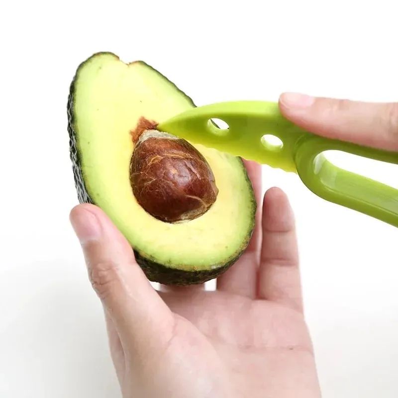 3 In 1 Avocado Slicer Shea Corer Butter Fruit Peeler Cutter Pulp Separator Plastic Knife Kitchen Vegetable Tools Kitchen Gadgets — image 3