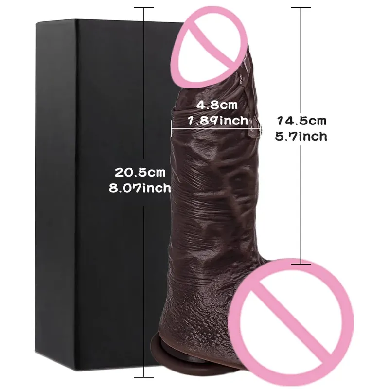 Dildo besar realistik zakar palsu yang besar dengan cawan sedutan batang tiruan fleksibel faraj wanita melancap dubur untuk mainan seks lesbain — image 18