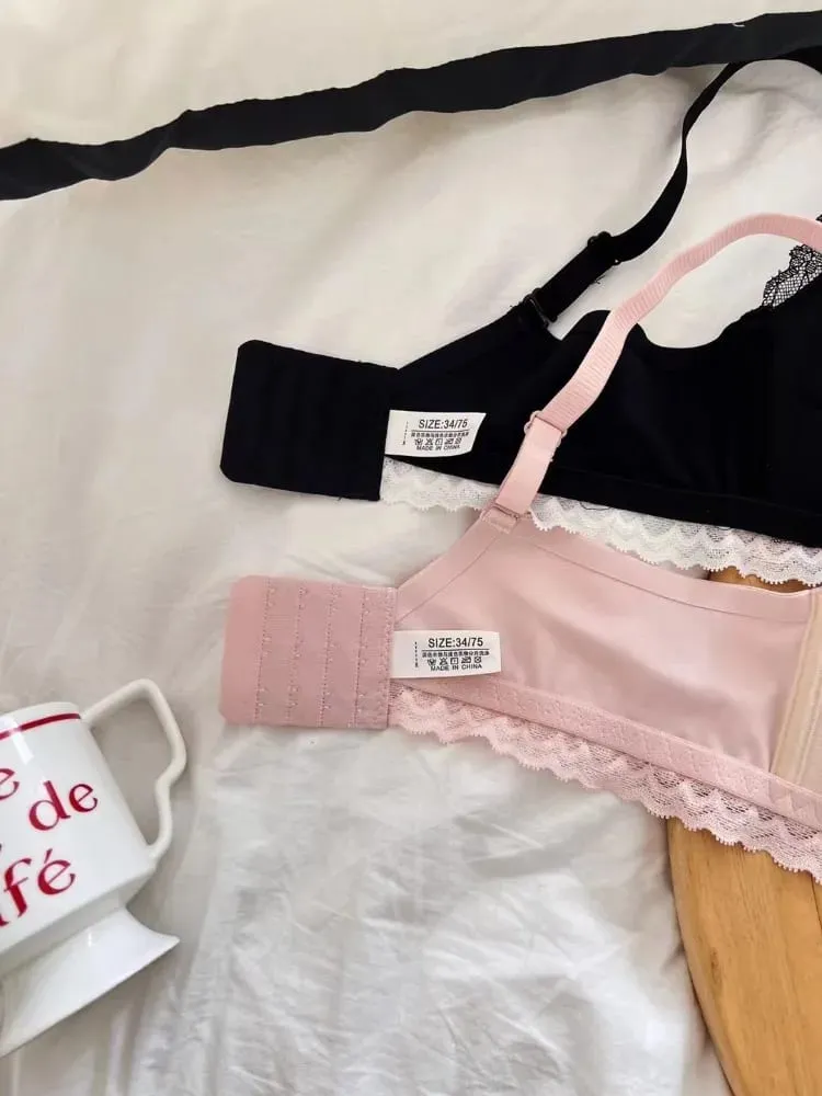 ญี่ปุ่นอะนิเมะลูกไม้ชุด Push Up Bralette ไร้สายหน้าอกขนาดเล็กเซ็กซี่สามเหลี่ยมถ้วยชุดชั้นในชุดฤดูใบไม้ผลิฤดูร้อน MOYISU — image 5