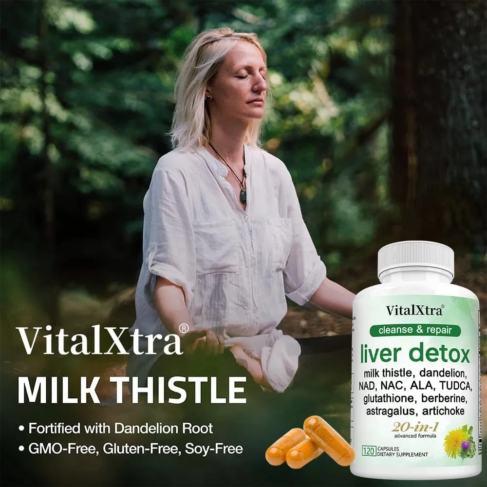 แคปซูลบำรุงตับ Milk Thistle Dandelion รองรับการทำความสะอาดตับ & ดีท็อกซ์ สุขภาพ สารต้านอนุมูลอิสระ & สุขภาพทางเดินอาหาร — image 5