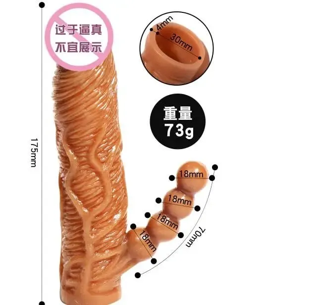Sambungan Dildo Realistik Kondom Boleh Digunakan Semula Lengan Zakar Pembesaran Lelaki Penutup Kelewatan Masa Mainan Seks Dewasa untuk Lelaki Produk Erotci