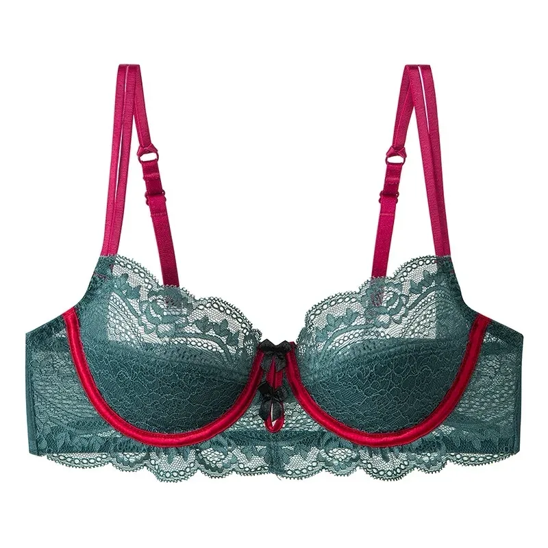 트렌디 레이스 Minimizer 란제리 세트 드 컵 큰 가슴 대형 얇은 컵 Underwire Anti Saging Comfy No Show 여성 속옷 — image 15