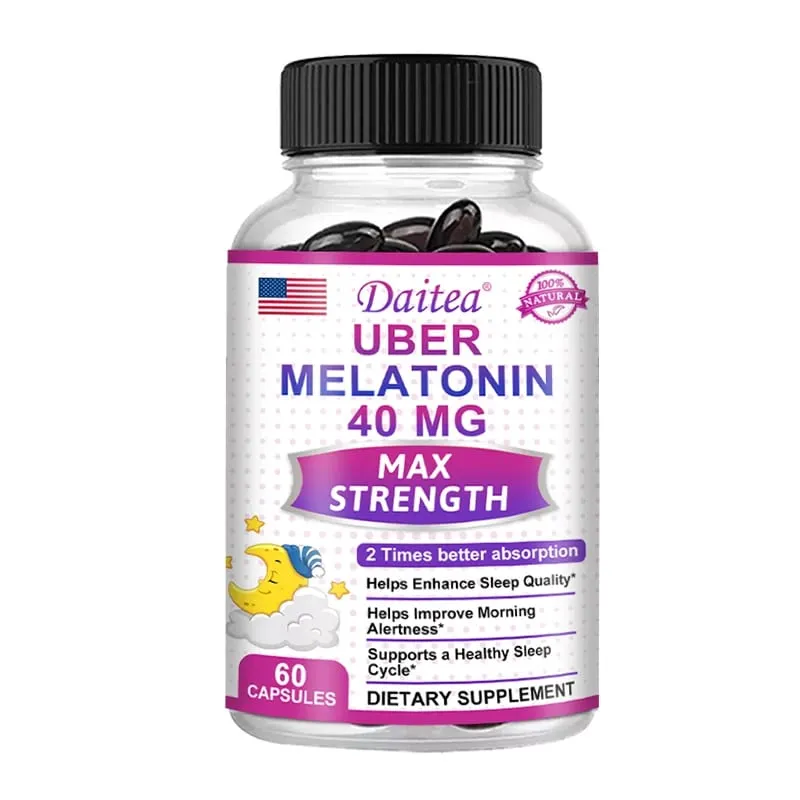 Les capsules Daitea Super Melatonin-40 mg contiennent de la vitamine C vous aident à vous endormir plus rapidement, à soulager l'insomnie et à améliorer la qualité du sommeil. — image 10
