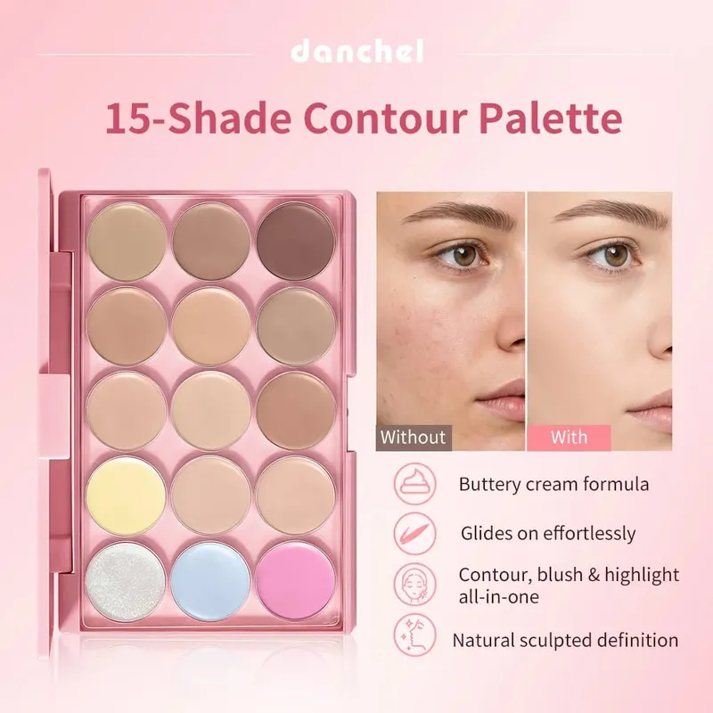 22 ชิ้นแต่งหน้าชุดอายแชโดว์ Contour Blush Lip Palette Foundation Primer คอนซีลเลอร์ลิปสติก Brow แต่งหน้าชุดแปรง — image 4