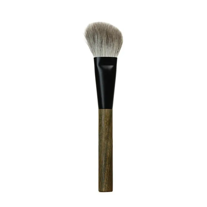 LT06 Professionelle handgefertigte Make-up-Pinsel, weiches Ziegenschnee-Fuchshaar, abgewinkelter Konturenpinsel, grüner Sandelholzgriff, Make-up-Pinsel