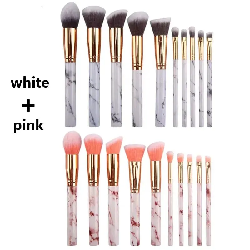 10/20Pc Marmorizzazione Maniglia Pennelli Trucco Set Fondotinta in polvere Ombretto Lip Blush Make Up Set di pennelli Kit di strumenti di bellezza professionali — image 12