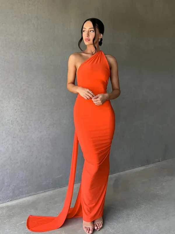 Hugcitar Nastavitelné poutko na šátek na jednom rameni Ruched Sexy Maxi Šaty Dámské Elegantní Y2K Streetwear Festival Outfit — image 20