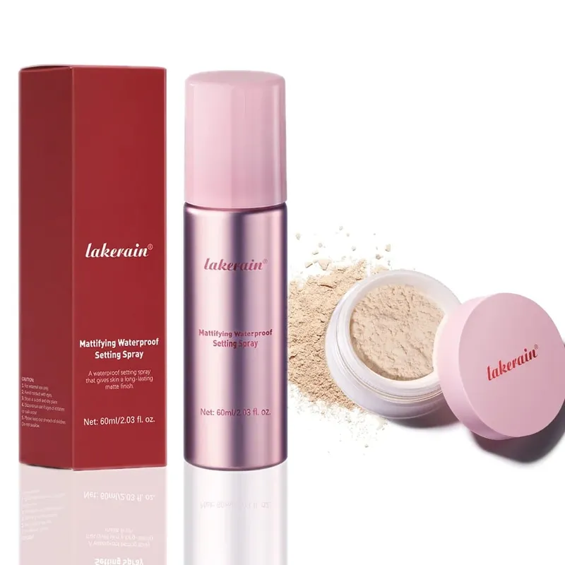 Setting Powder og Setting Spray Set Ultimate Blurring Oil Control Mat Vandtæt Langtidsholdbar Blurs Oil Control Makeup Kit — image 6