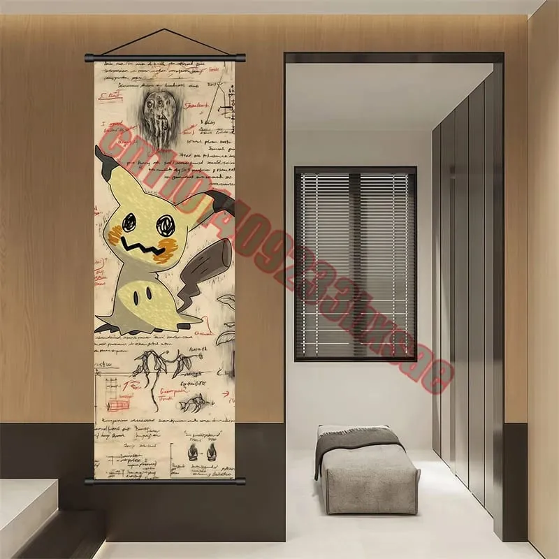 Poster Pokemon Cetakan Anime Dinding Karya Seni Gengar Gambar Lukisan Charizard Kanvas Skrol Gantung Pikachu Hiasan Bilik Rumah — image 9