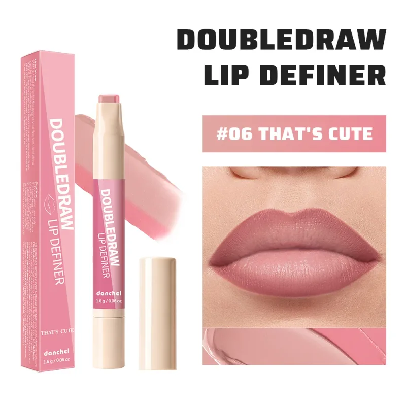 Double Draw Lip Definer 2 In 1 Lip Liner And Lip Gloss Silky Cream Texture Long Lasting Hydrating High Pigment Waterproof Makeup — image 9