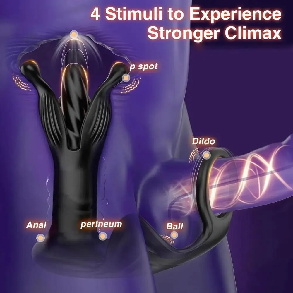 Prostate Massager Anal Plug 9 Tension Retractable Remote Control Backyard Prostate Anal Plug Αυτόματη σεξουαλικά παιχνίδια πολλαπλών συχνοτήτων — image 5