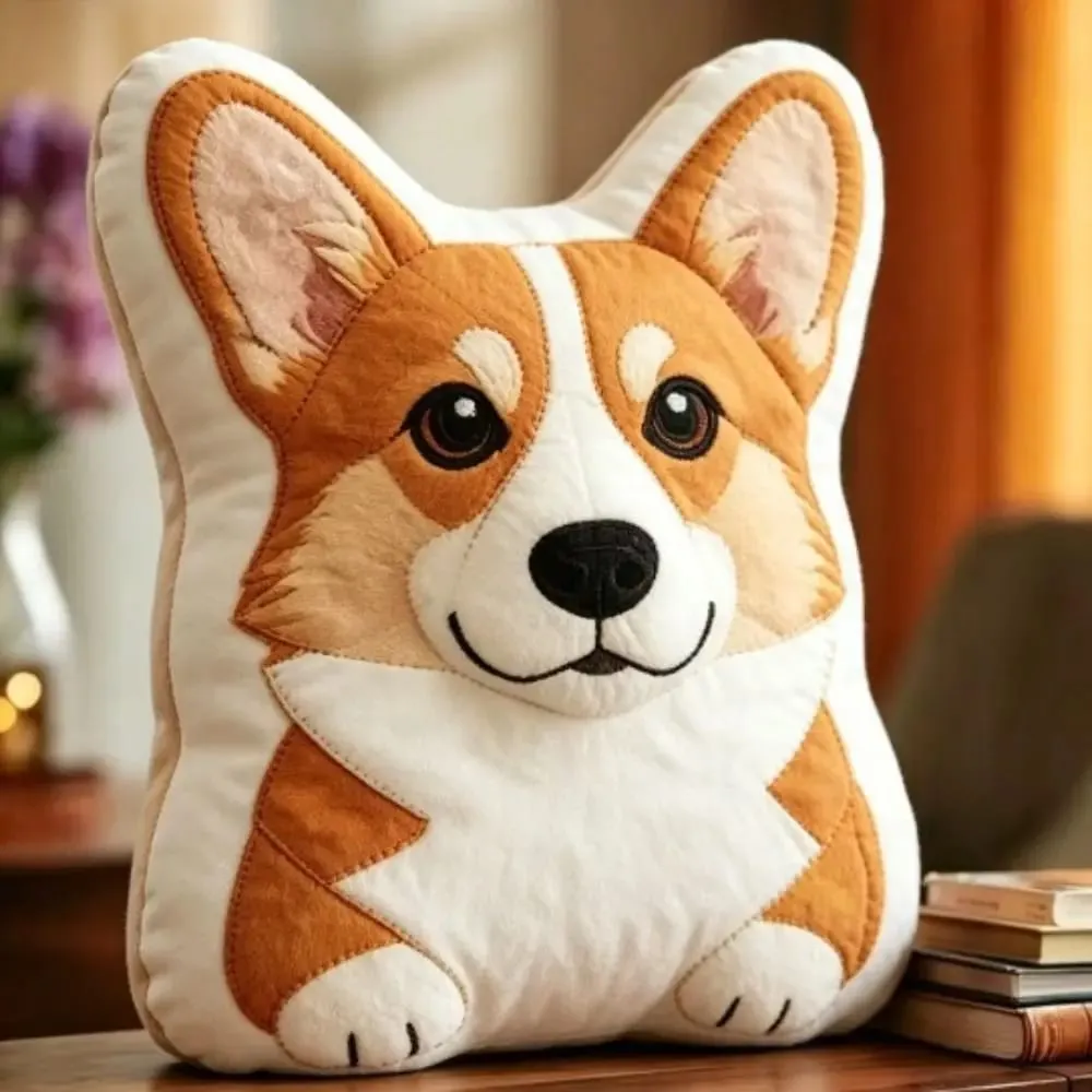 Oreiller en forme de chien, oreiller décoratif en forme d'animal, tissu doux, coussin pour chien Shiba, remplissage en coton PP — image 3