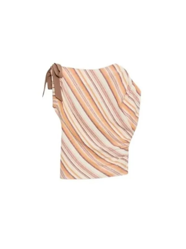 Langärmliges Wickel-Maxikleid mit Leinen-Feeling, vertikalen Streifen, V-Ausschnitt, asymmetrischer Saum, Urlaubskleid, geeignet für den täglichen Gebrauch auf dem Weg zur Arbeit — image 7